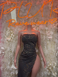 Exotic Dancewear Gown Black And Gold - Elegant, Date Night Dress, Formal Evening Maxi Clubwear Dress