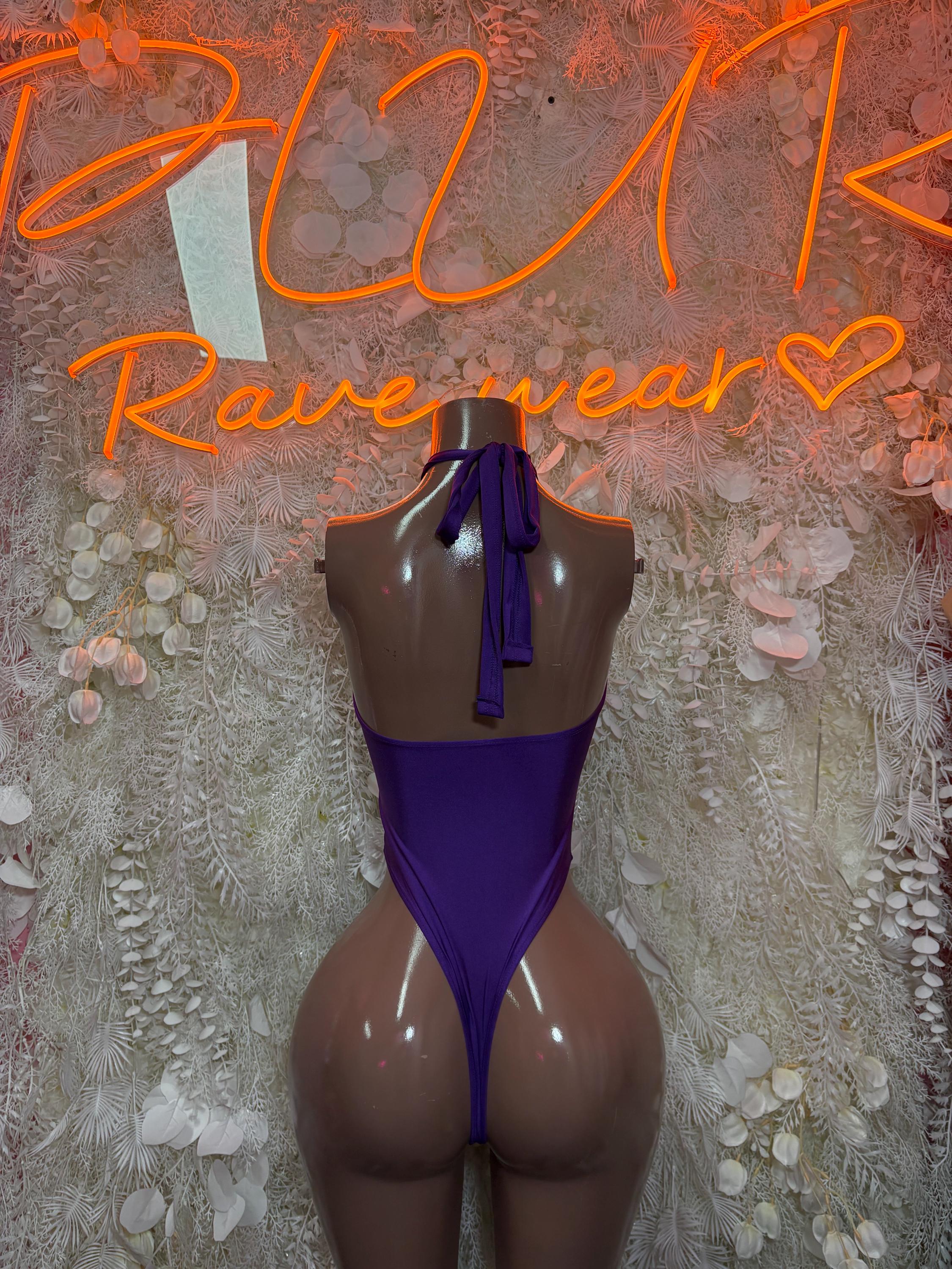 Bottlegirl One-Piece Bodysuit - Purple Exotic Dancewear for Performers, Raves, & Festival Clothing