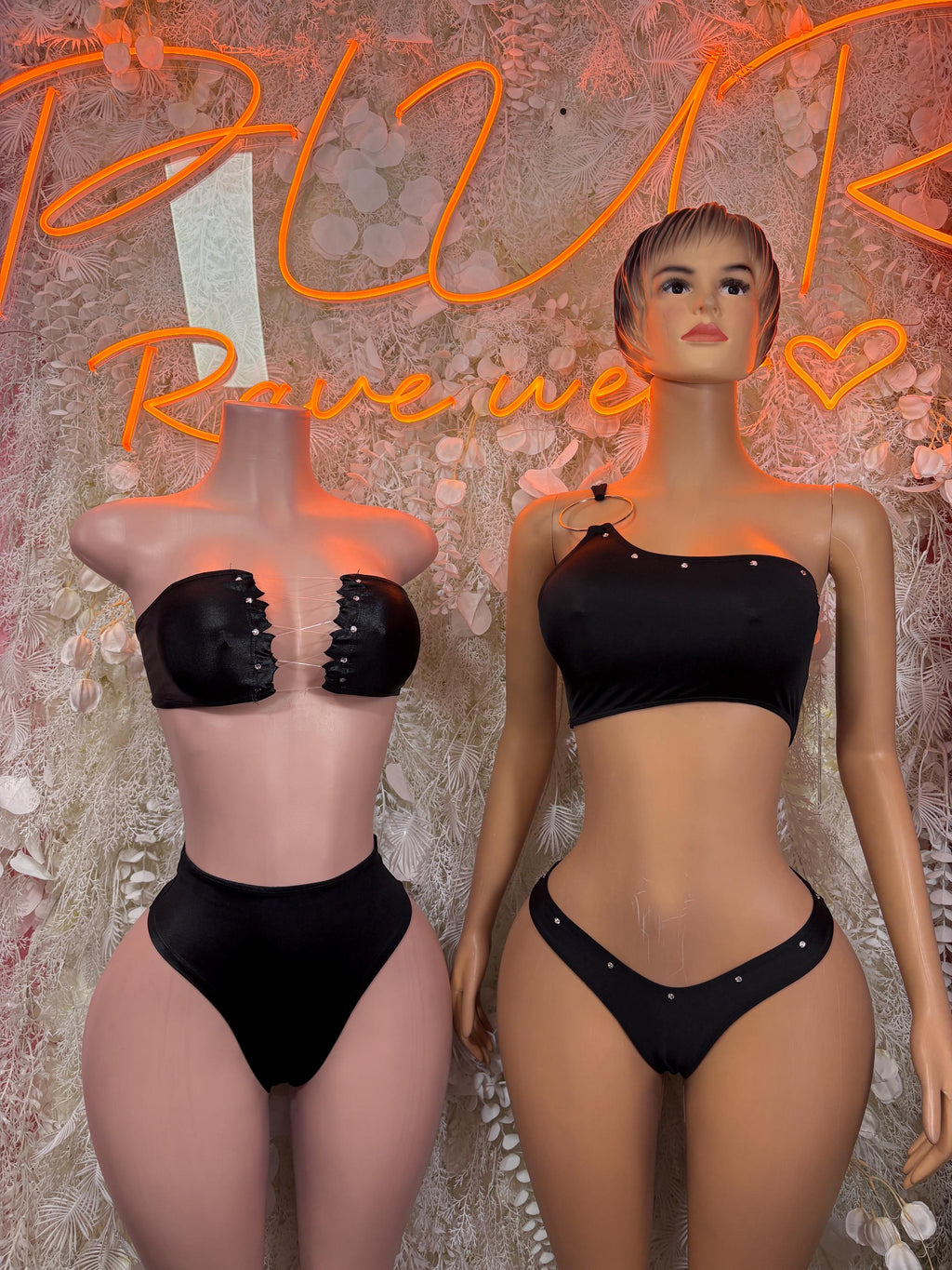Festival Clothing Black Two Piece Set Rave Outfit Clubwear Bartender Outfit - image 3