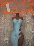 Exotic Dancewear Gown Teal - Elegant, Date Night Dress, Formal Evening Maxi Clubwear Dress