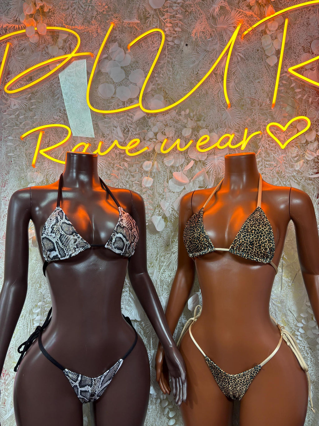 Summer Rave Festival Clothing Snake Print Two Piece Bikini Set  – Exotic Dancewear  & Rave Wear