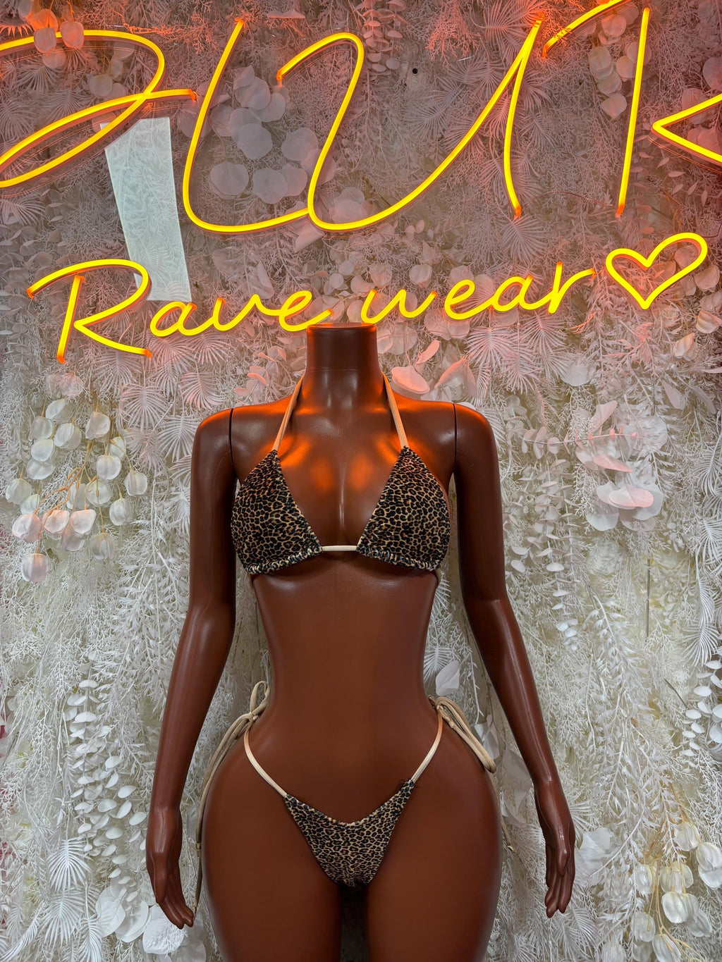 Summer Rave Festival Clothing Leopard Print Two Piece Bikini Set  – Exotic Dancewear  & Rave Wear