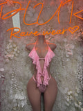 Summer Rave Festival Clothing Baby Pink Two Piece Bikini Set  – Exotic Dancewear  & Rave Wear