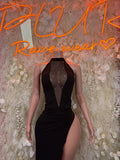Women’s Dancewear Black Gown - Elegant, Date Night Dress, Formal Evening Maxi