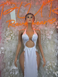 White Flowy Gown for Women - Elegant Dancewear, Date Night Dress, Formal Evening Maxi