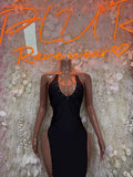 Festival Black Gown for Women - Elegant Flowy Maxi Dress, Date Night & Formal Evening