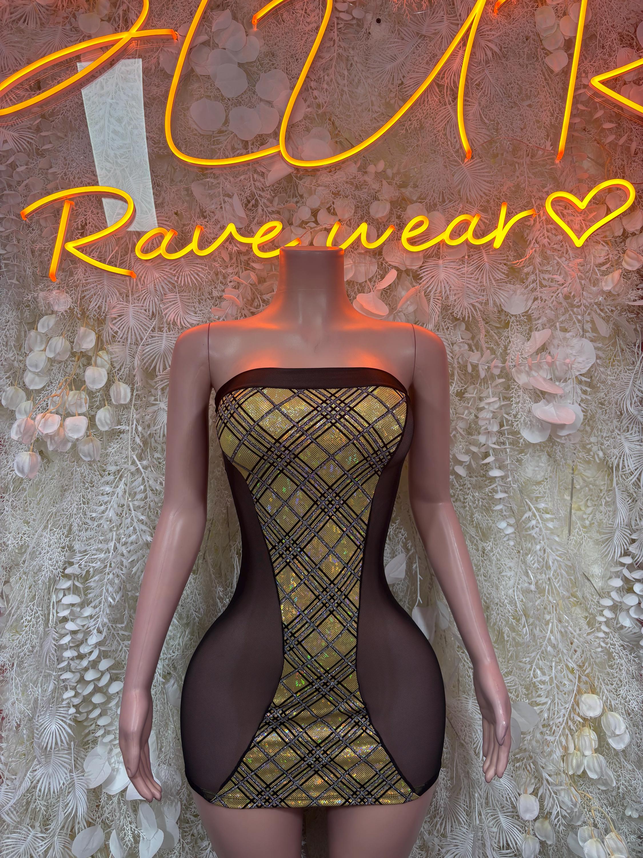 Gold Dress One Piece  – Exotic Dancewear  & Rave Wear Festival Dress Club Outfit