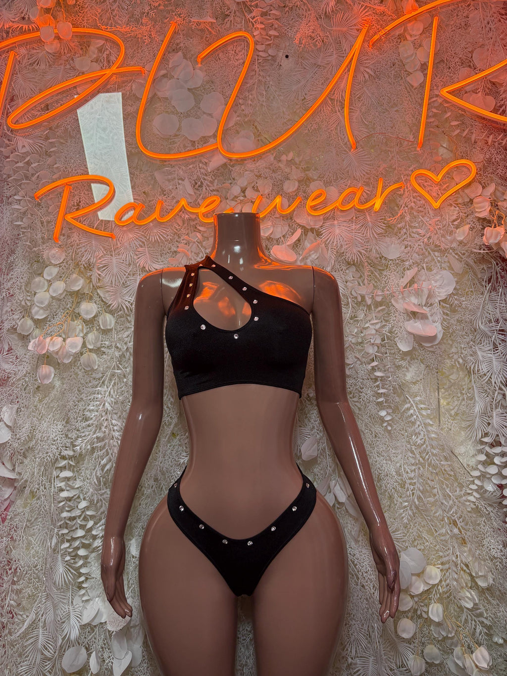 Festival Clothing Black Two Piece Set Rave Outfit Clubwear Bartender Outfit