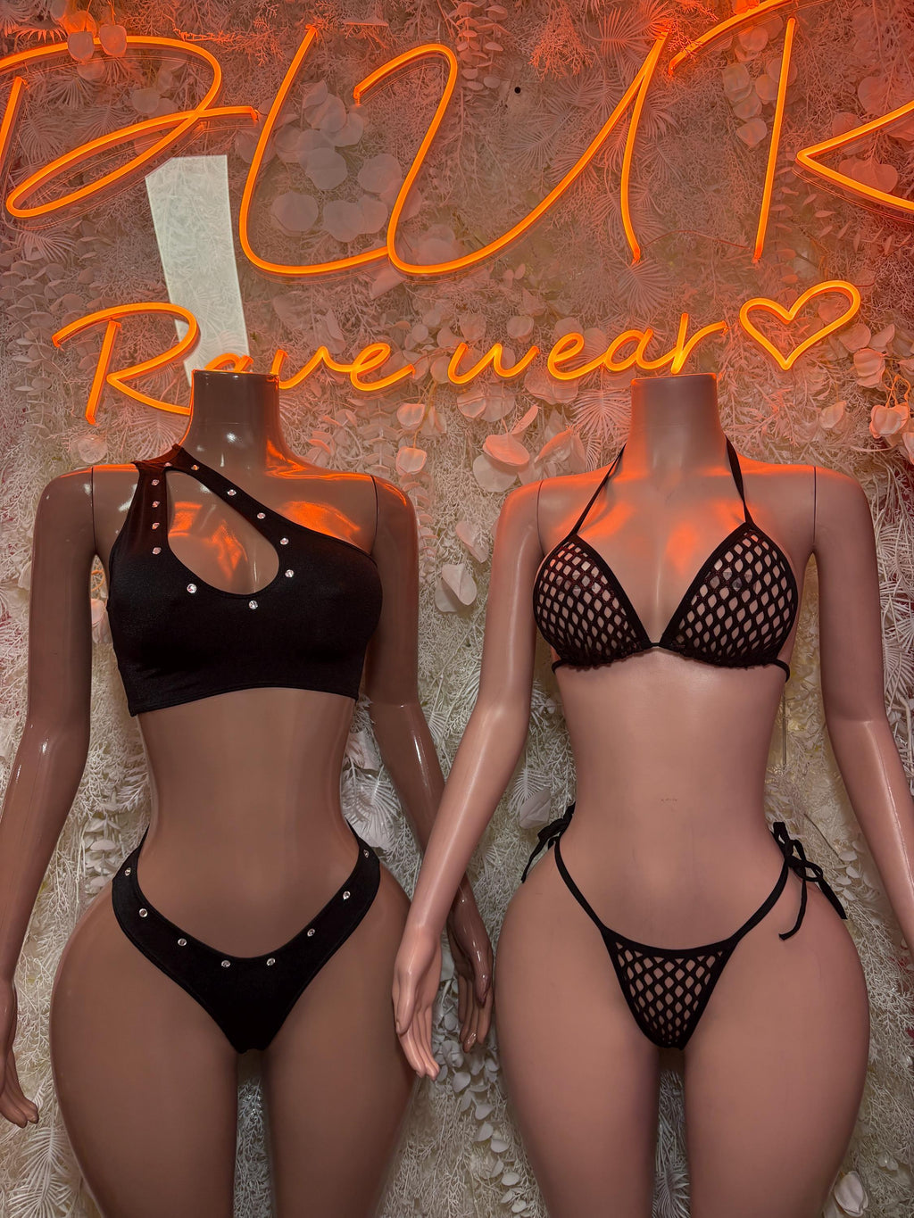 Festival Clothing Black Two Piece Set Rave Outfit Clubwear Bartender Outfit - image 3