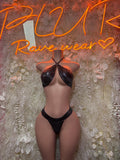 Festival Clothing Black Two Piece Set Rave Outfit Clubwear Bartender Outfit