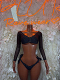 Ravewear Black Two Piece Set Festival Outfit Clubwear Bartender Outfit