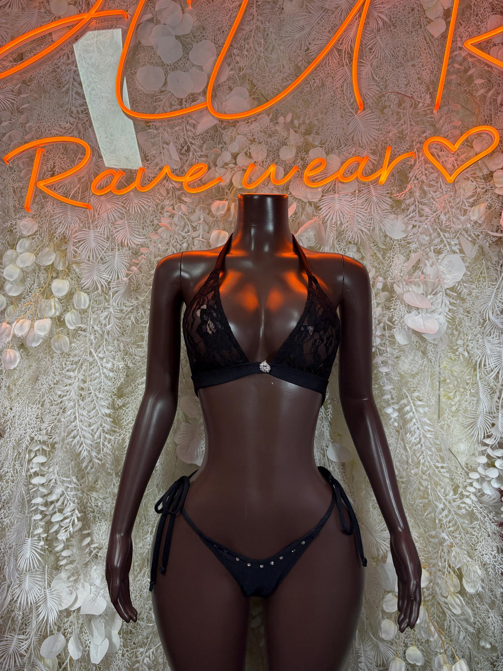 Ravewear Black Two Piece Set Festival Outfit Clubwear Bartender Outfit