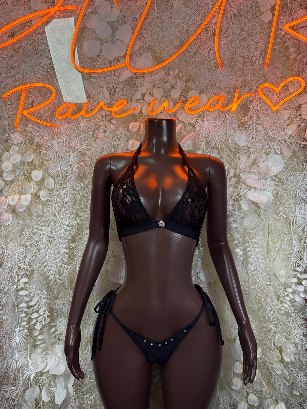 Ravewear Black Two Piece Set Festival Outfit Clubwear Bartender Outfit