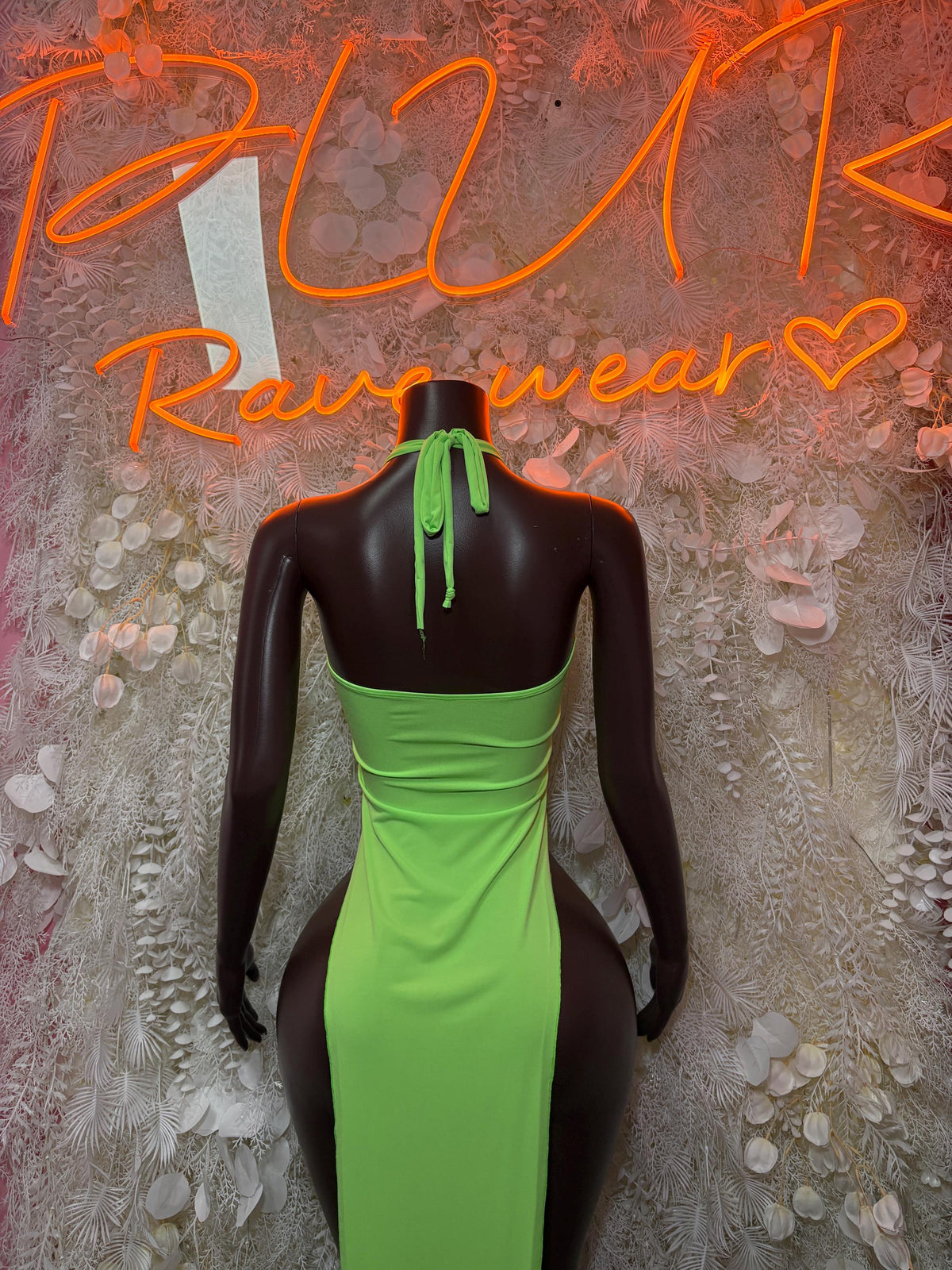 Neon Festival Gown - Exotic Dancewear Elegant, Date Night Dress, Formal Evening Maxi - image 2