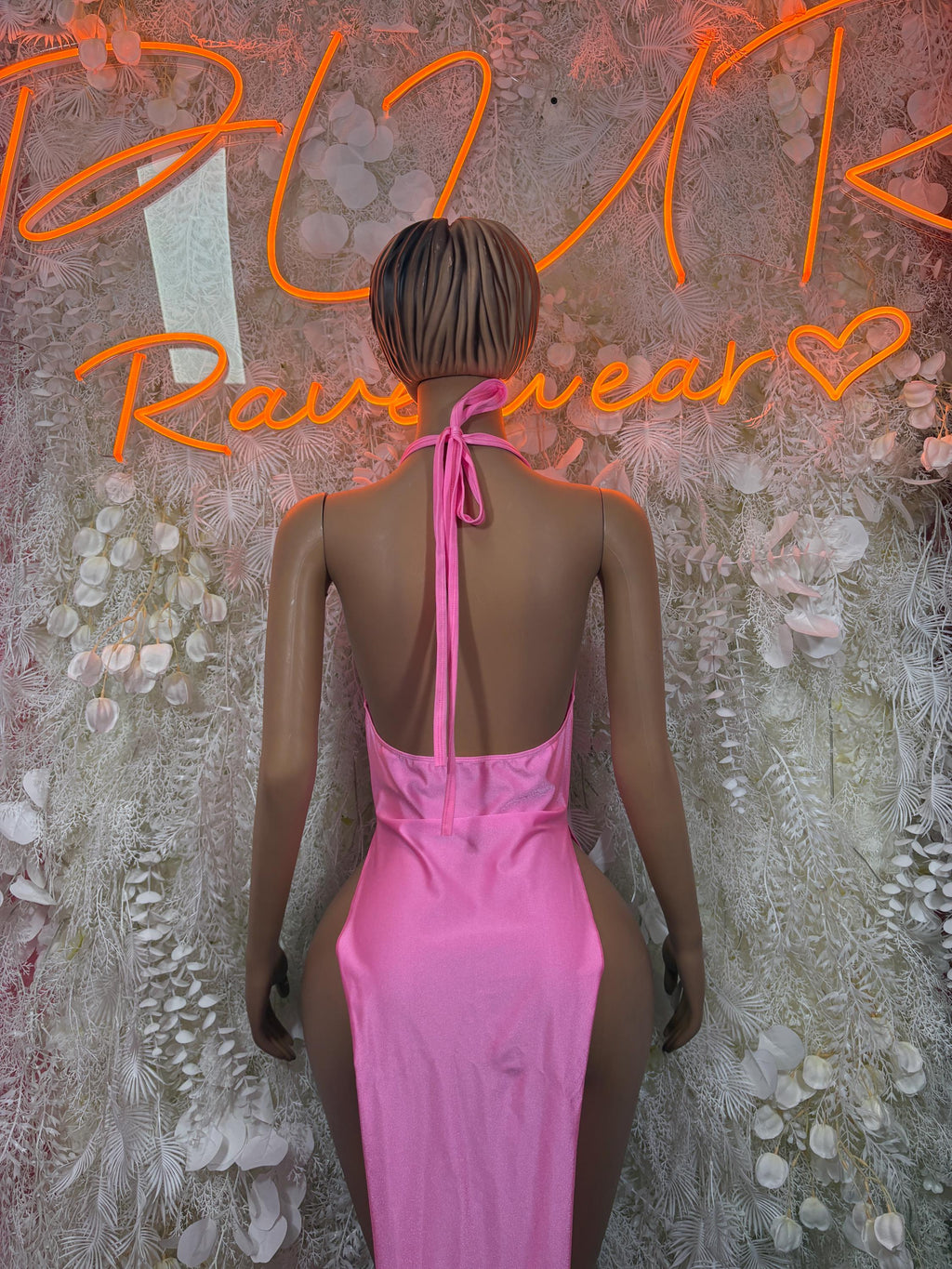 Hot Pink Festival Gown - Exotic Dancewear Elegant, Date Night Dress, Formal Evening Maxi - image 2