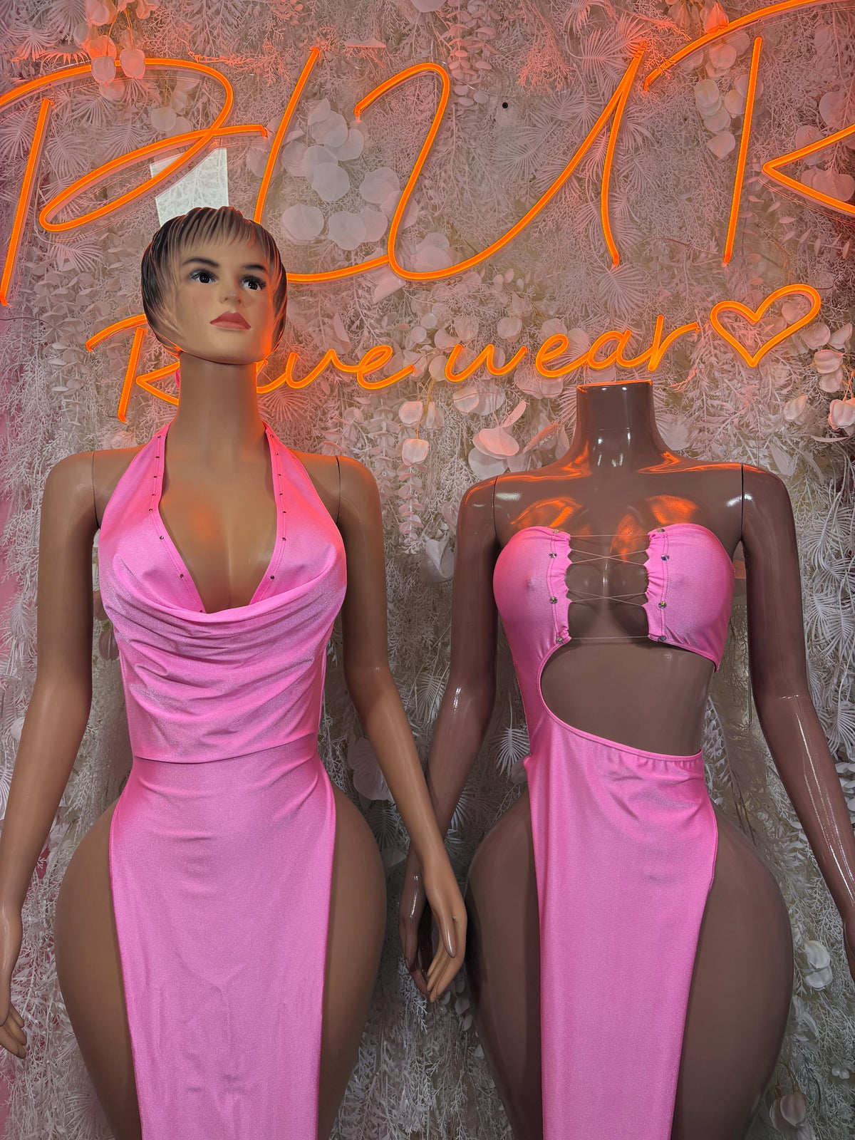 Hot Pink Festival Gown - Exotic Dancewear Elegant, Date Night Dress, Formal Evening Maxi - image 3