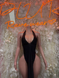 Black Gown - Exotic Dancewear Elegant, Date Night Dress, Formal Evening Maxi