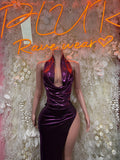 Purple Gown - Exotic Dancewear Elegant, Date Night Dress, Formal Evening Maxi Womens Clothing
