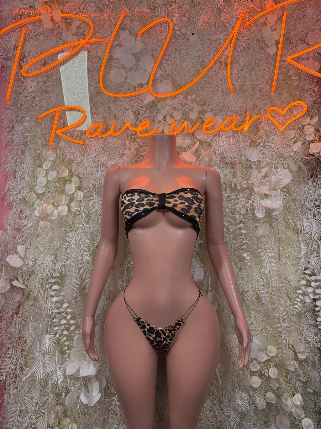Leopard Print - Two Piece Exotic Dancewear Festival Outfit, Dancewear, Party Clubwear