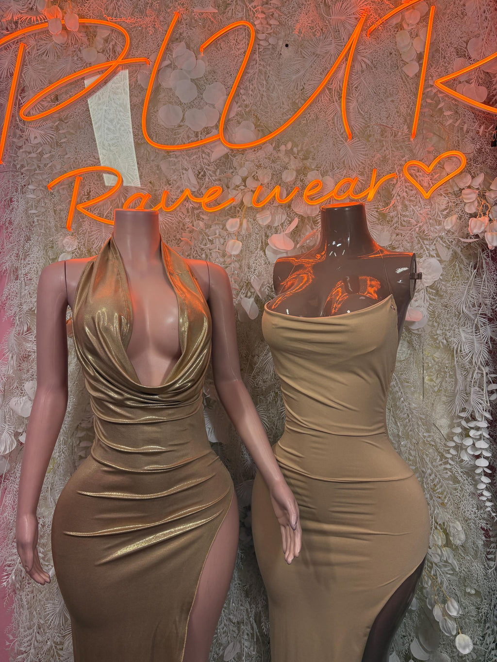 Nude Gown - Exotic Dancewear, Stripper Dress, Festival Rave Outfit, Elegant Evening Date Night Dress - image 3