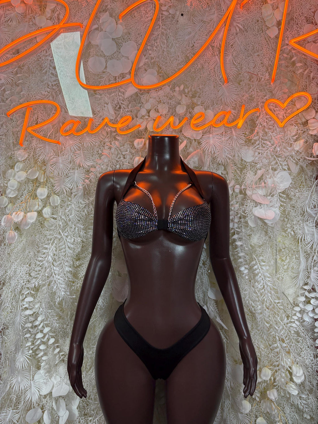 Rave Outfit Black Two Piece Set Festival Outfit Clubwear Bartender Outfit
