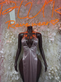Women’s Nude Rose Gown - Exotic Dancewear Elegant, Date Night Dress, Formal Evening Gown