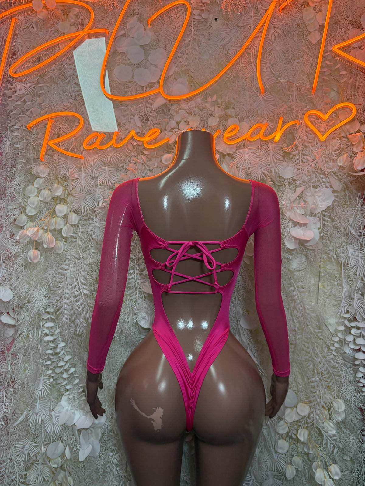 Bottlegirl Bodysuit Hot Pink Cheetah Metallic  - One Piece Bartender Outfit,  Dancewear, Party Clubwear ( small and medium left )