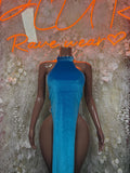 Velvet Teal Dancewear Gown - Elegant, Date Night Dress, Formal Evening Maxi Clubwear Dress