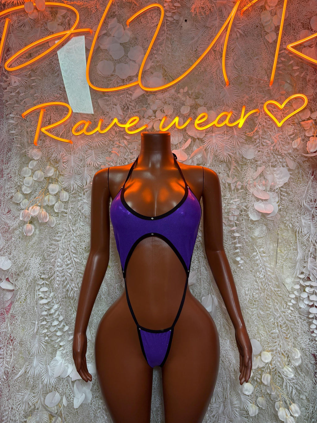 Festival Clothing Purple Slingshot Sexy Rave Outfit, Clubwear, Performance Costume,  Party Clubwear