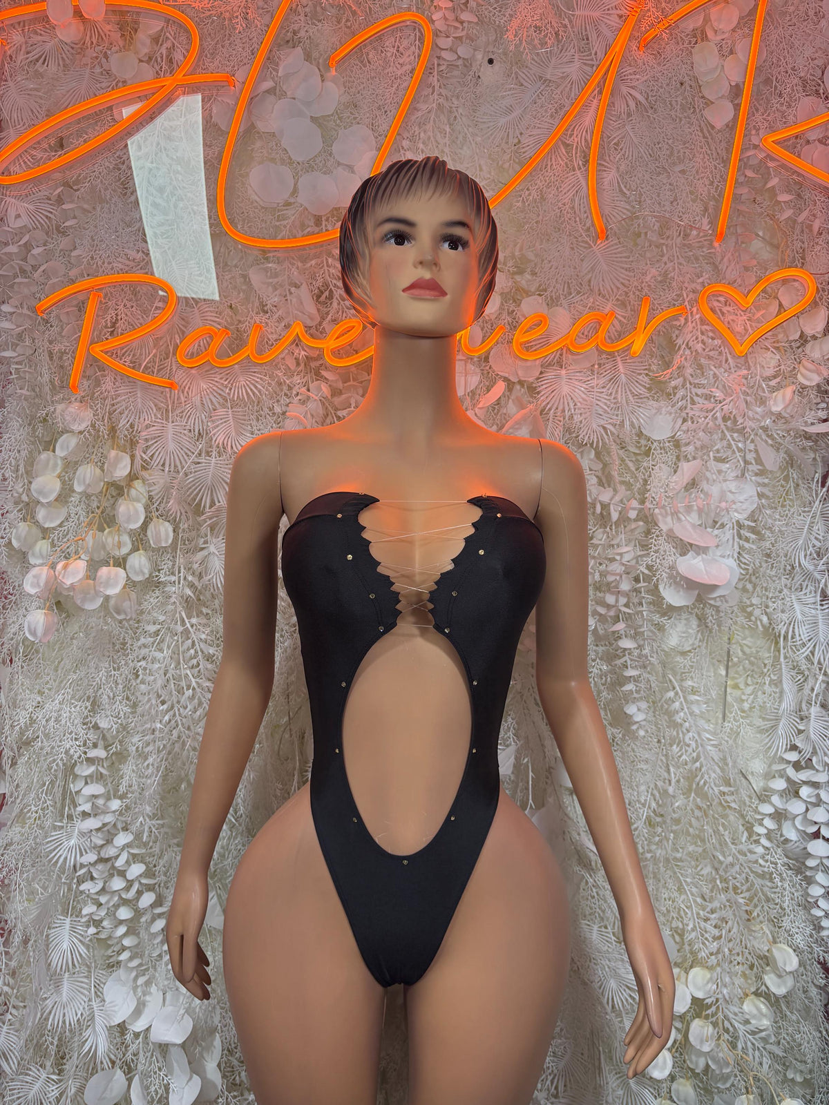 Black One Piece Bodysuit, Exotic Dancewear, Rave Outfit, Clubwear