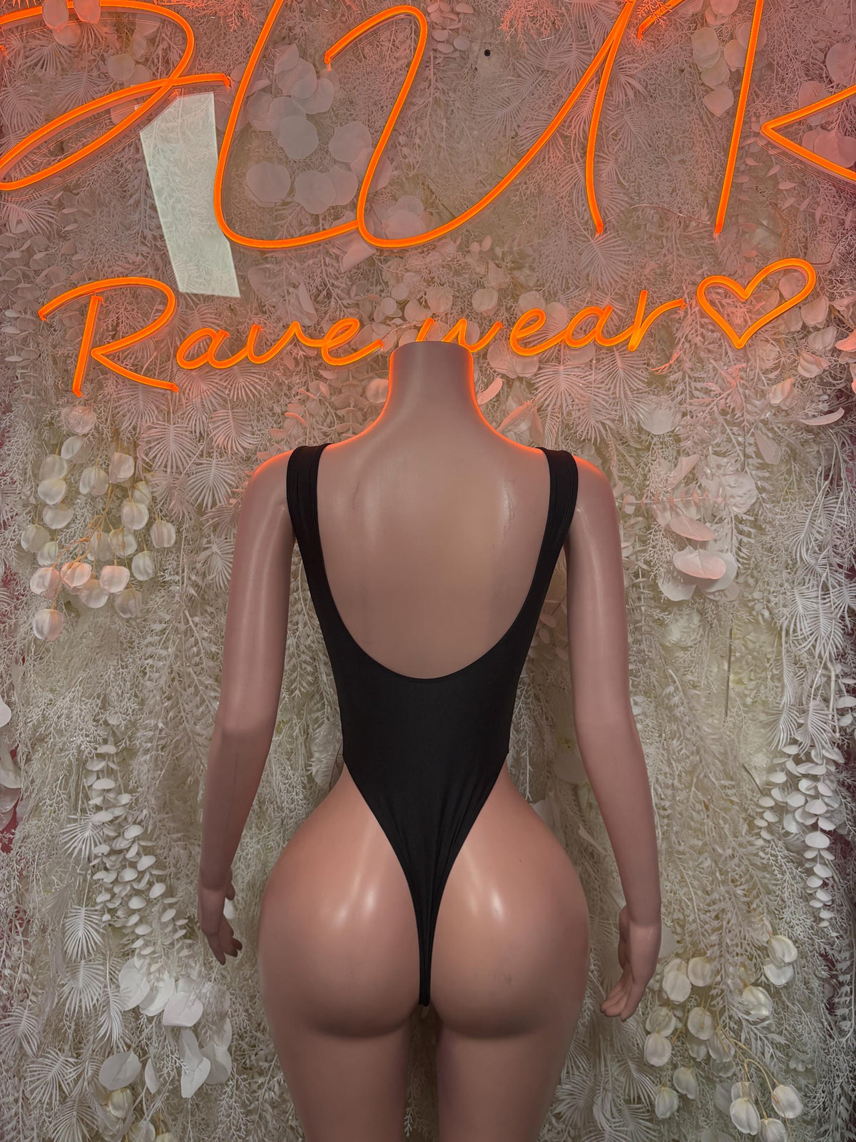 Black One Piece Bodysuit, Exotic Dancewear, Rave Outfit, Clubwear - image 2