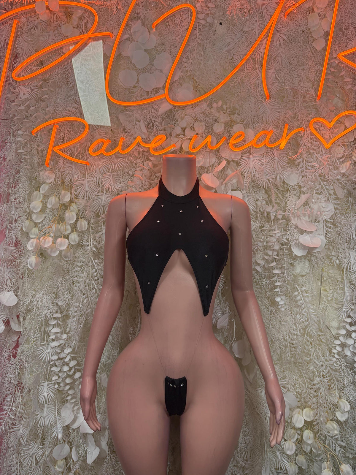 Black One Piece Bodysuit, Exotic Dancewear, Rave Outfit, Clubwear