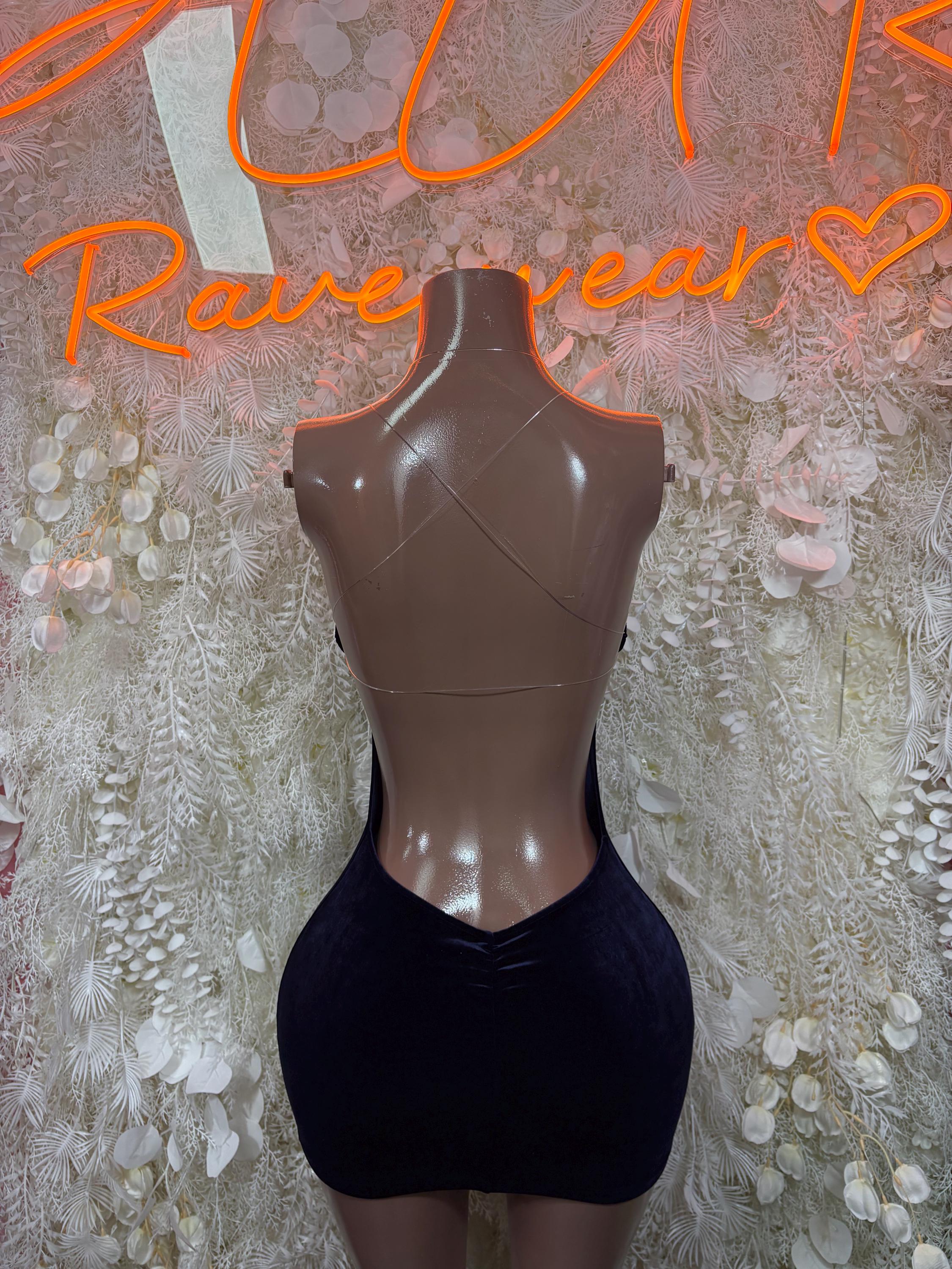 Dancewear Purple Dress - Mini Club Rave Outfit,  Party Bodysuit Dress