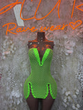 Fishnet Dress Neon - Mini  Club Rave Outfit,  Party Bodysuit Dress Club Outfit