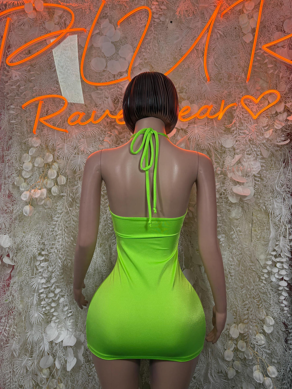 Club Dress Neon - Mini  Club Rave Outfit,  Party Bodysuit Dress