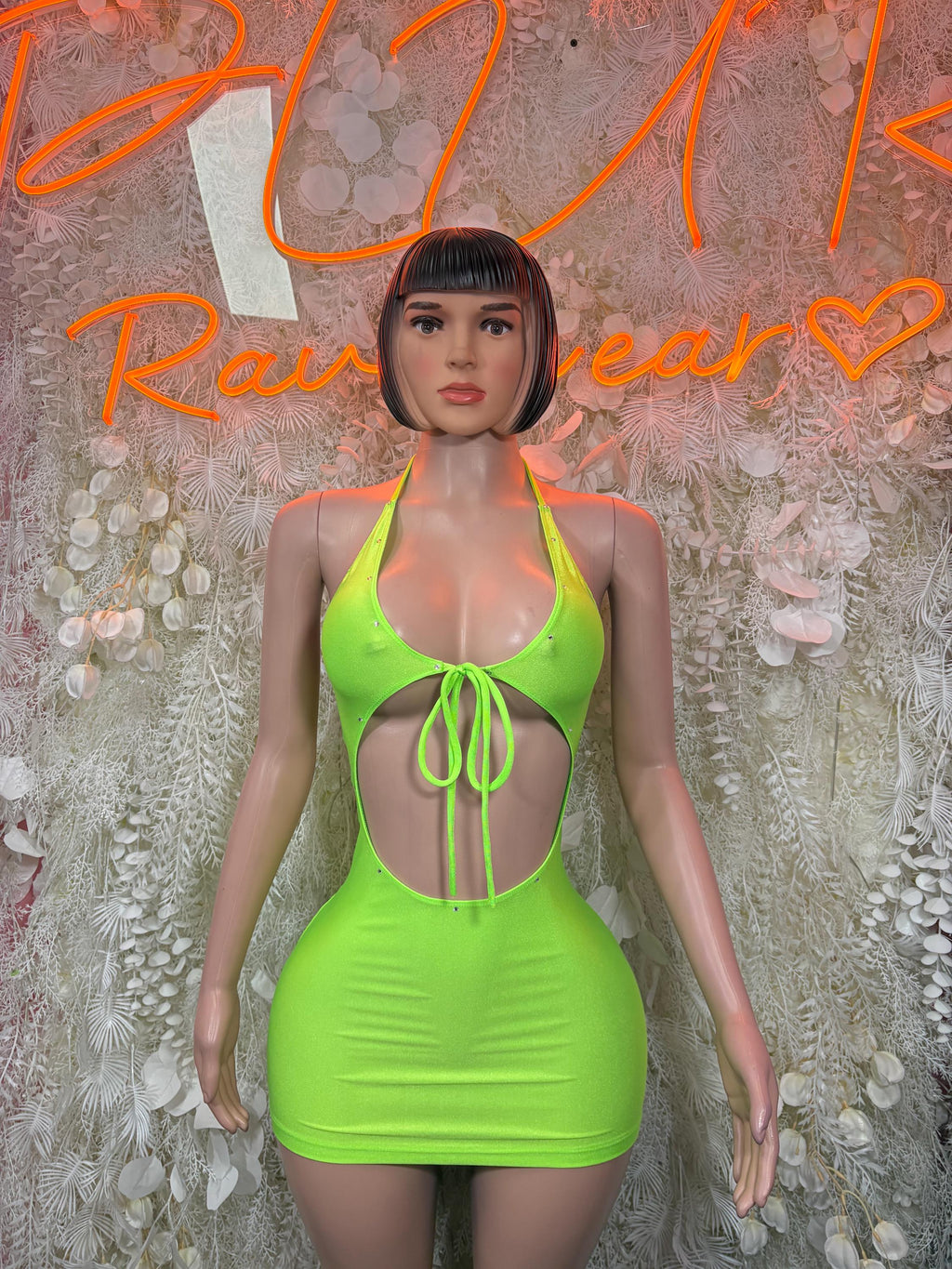 Club Dress Neon - Mini  Club Rave Outfit,  Party Bodysuit Dress