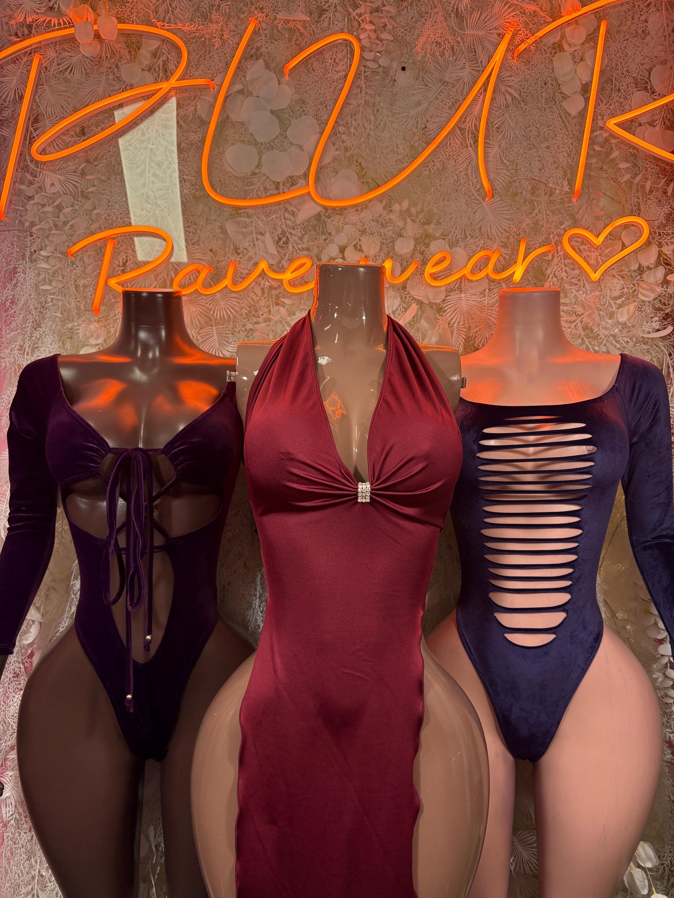 Bottlegirl One-Piece Bodysuit - Purple Velvet | Exotic Dancewear for Performers, Raves, & Festival Clothing