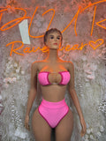Festival Clothing Baby Pink Two Piece Rave Outfit, Clubwear, Performance Costume,  Party Clubwear