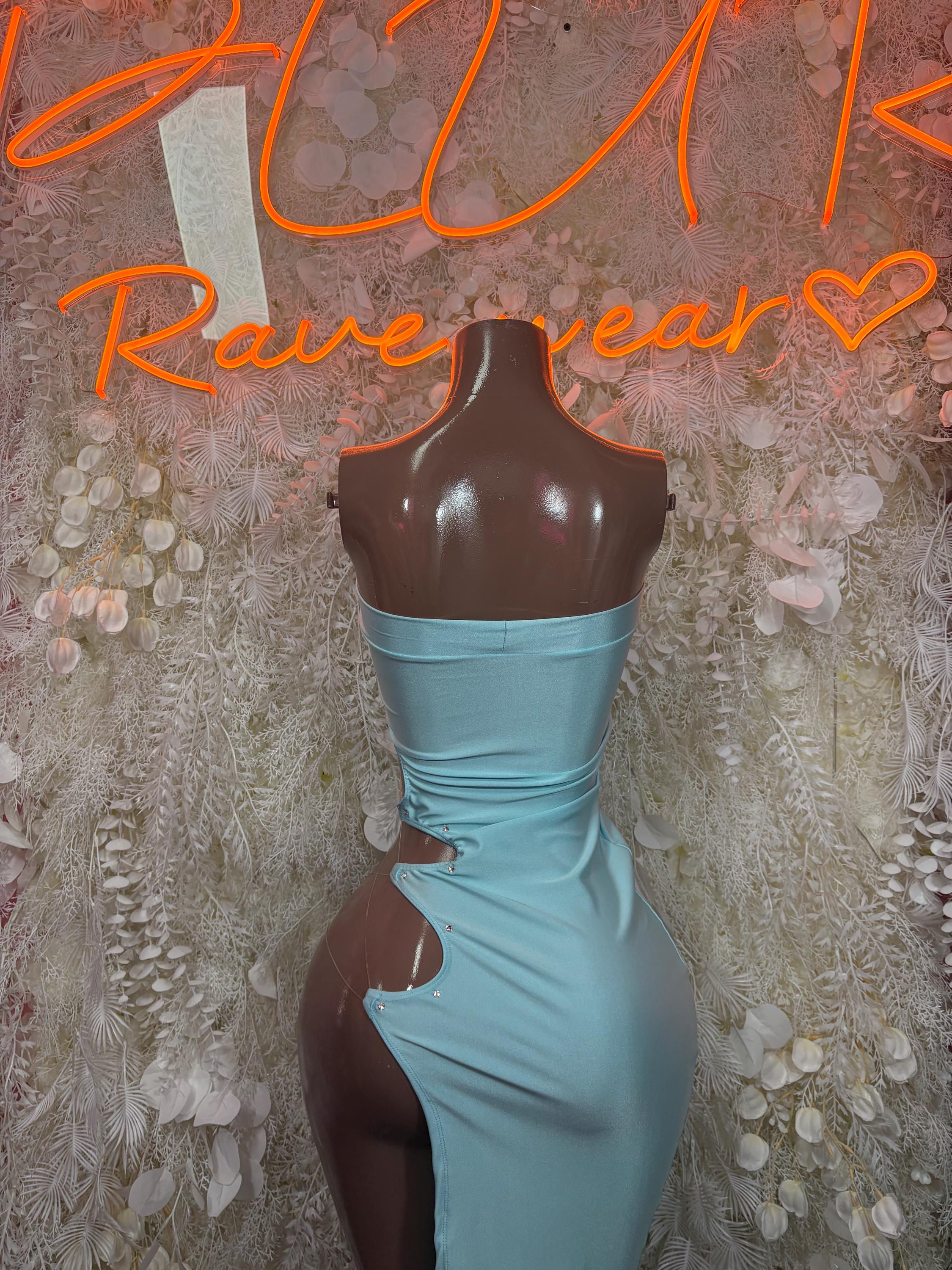 Exotic Dancewear Gown Teal - Elegant, Date Night Dress, Formal Evening Maxi Clubwear Dress