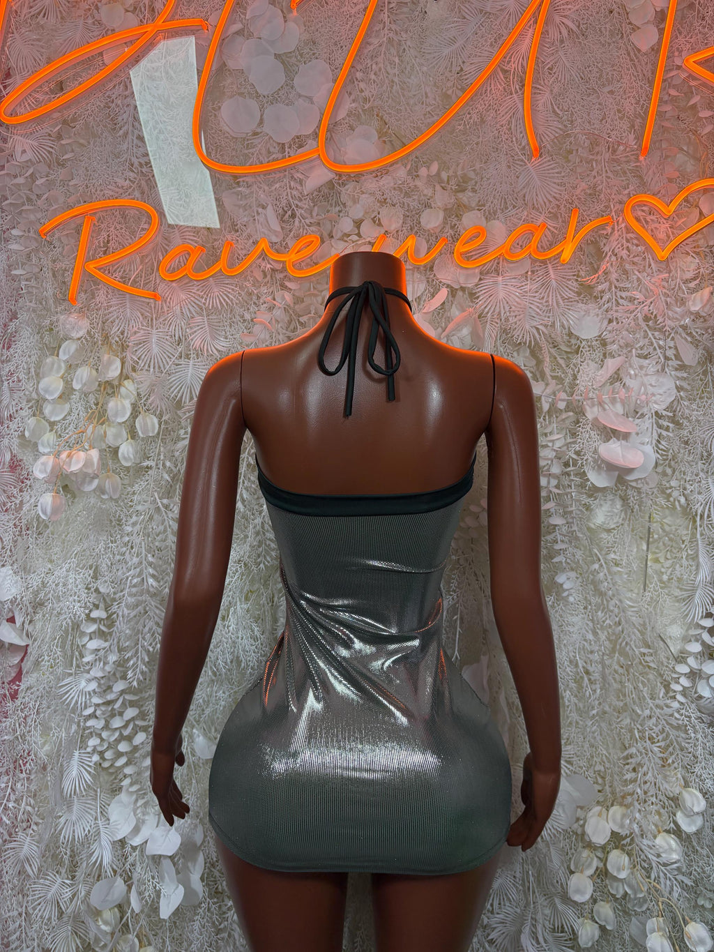 Olive Green Metallic Exotic Dancewear Dress Matching Thong Included - Sexy Evening Date Night Dress