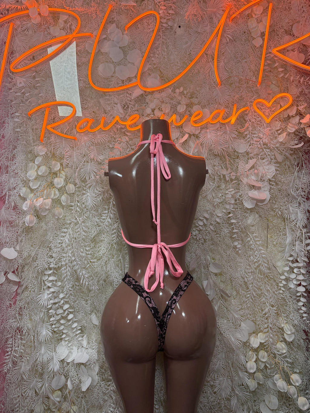 Bartender Bikini Black Lace Two Piece Set  – Exotic Dancewear  & Rave Wear Festival Outfit