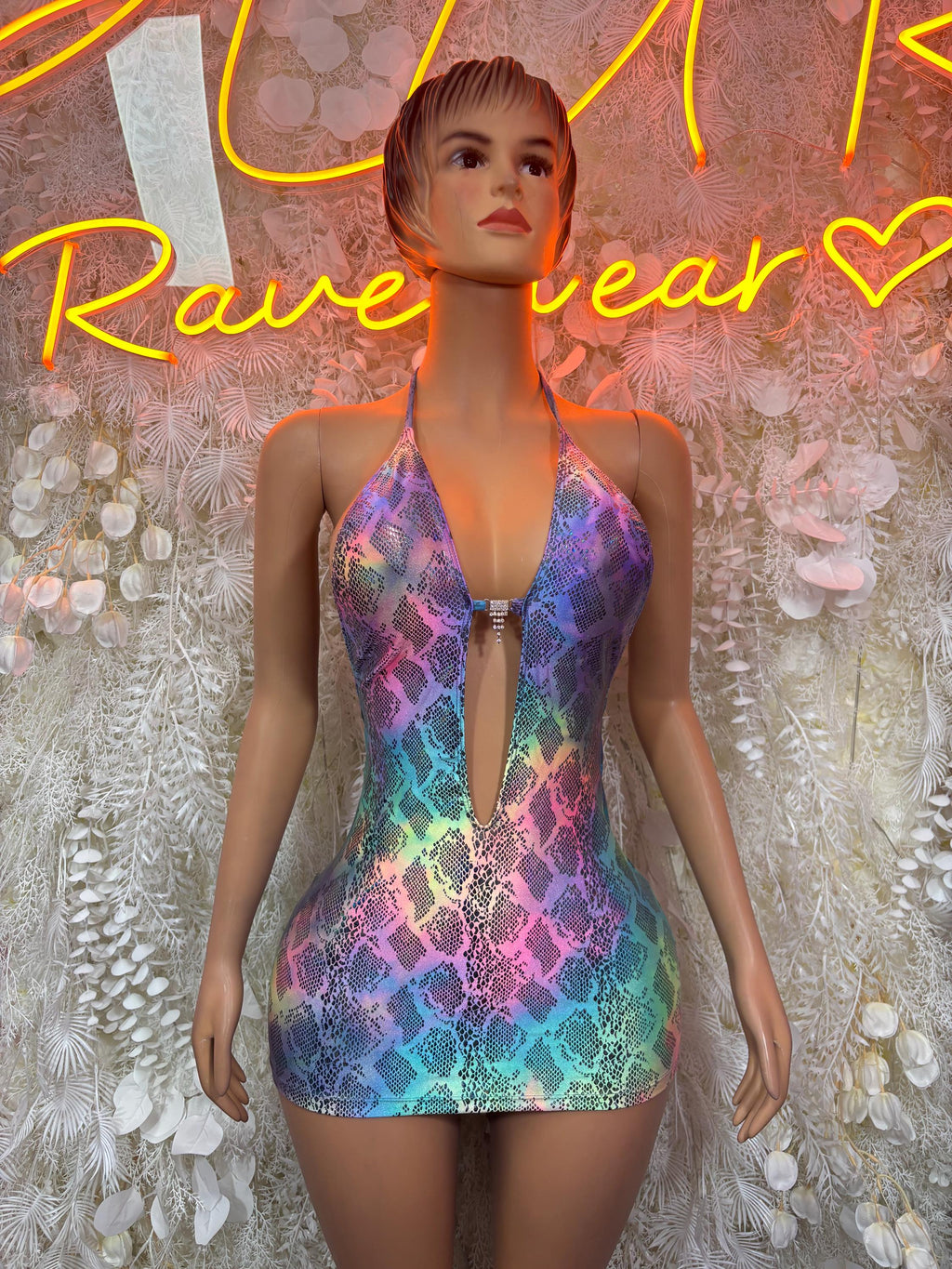 Snake Print Metallic Dress One Piece  – Exotic Dancewear  & Rave Wear Festival Dress Club Outfit