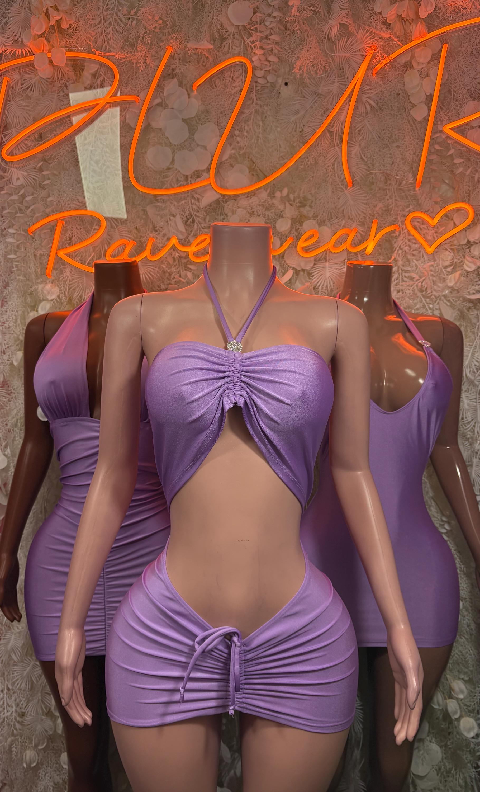 Summer Lilac Mini Dress  One Piece  – Exotic Dancewear  & Rave Wear Festival Dress Club Outfit