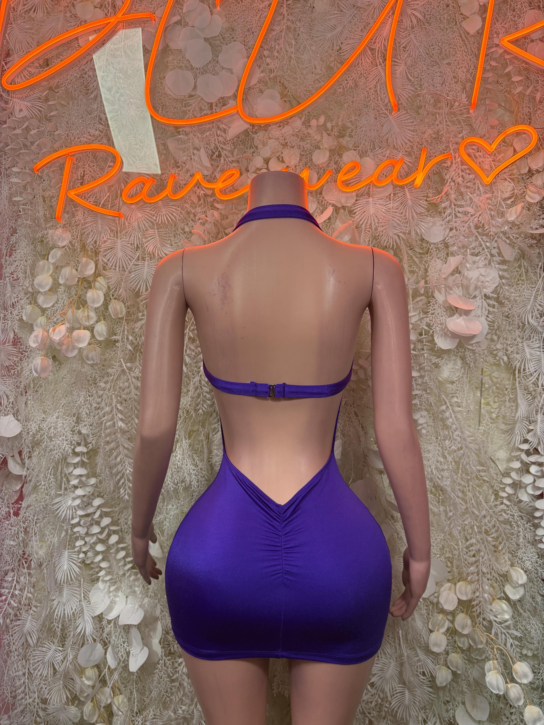 Purple Mini Dress One Piece  – Exotic Dancewear & Rave Wear Festival Dress Club Outfit