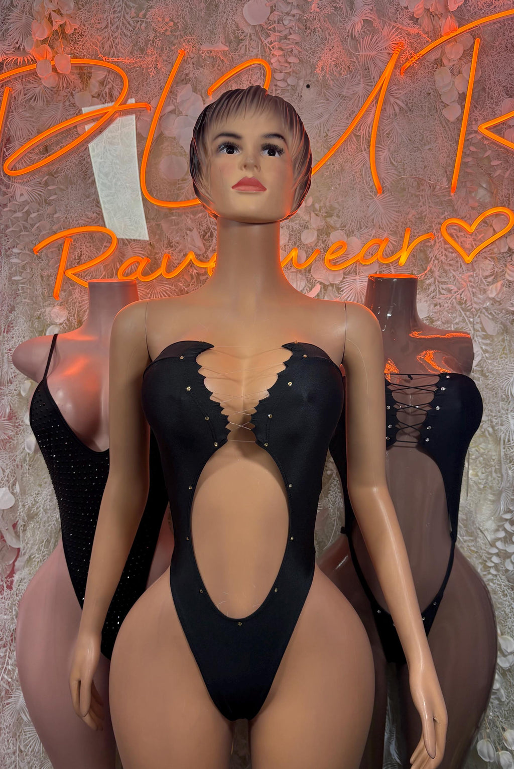 Black One Piece Bodysuit, Exotic Dancewear, Rave Outfit, Clubwear - image 3