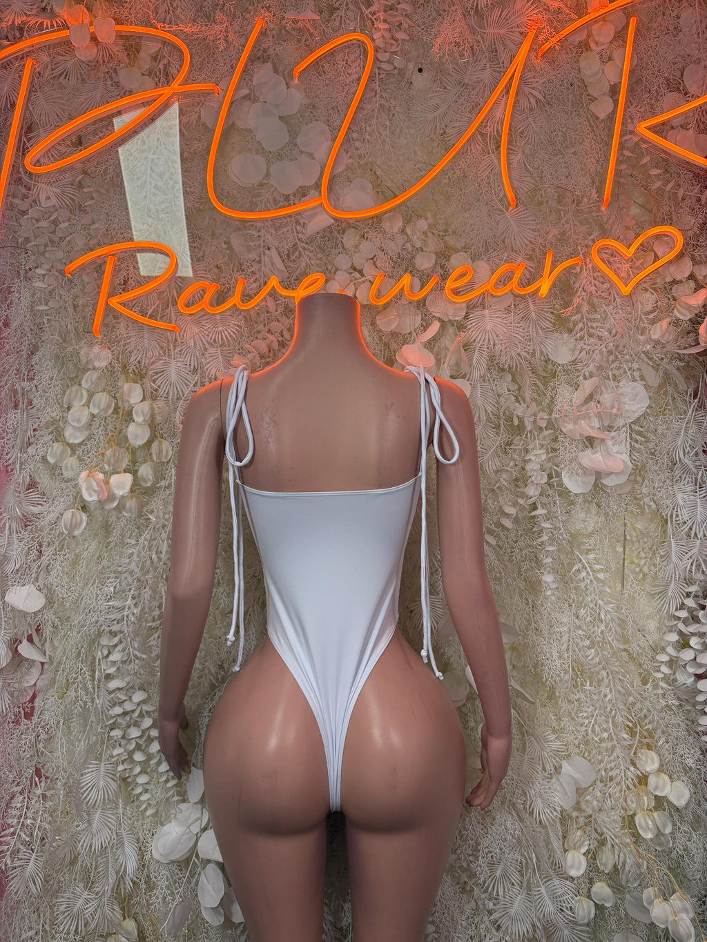 Silver cheetah-print bodysuit with scoop back and center tie-front