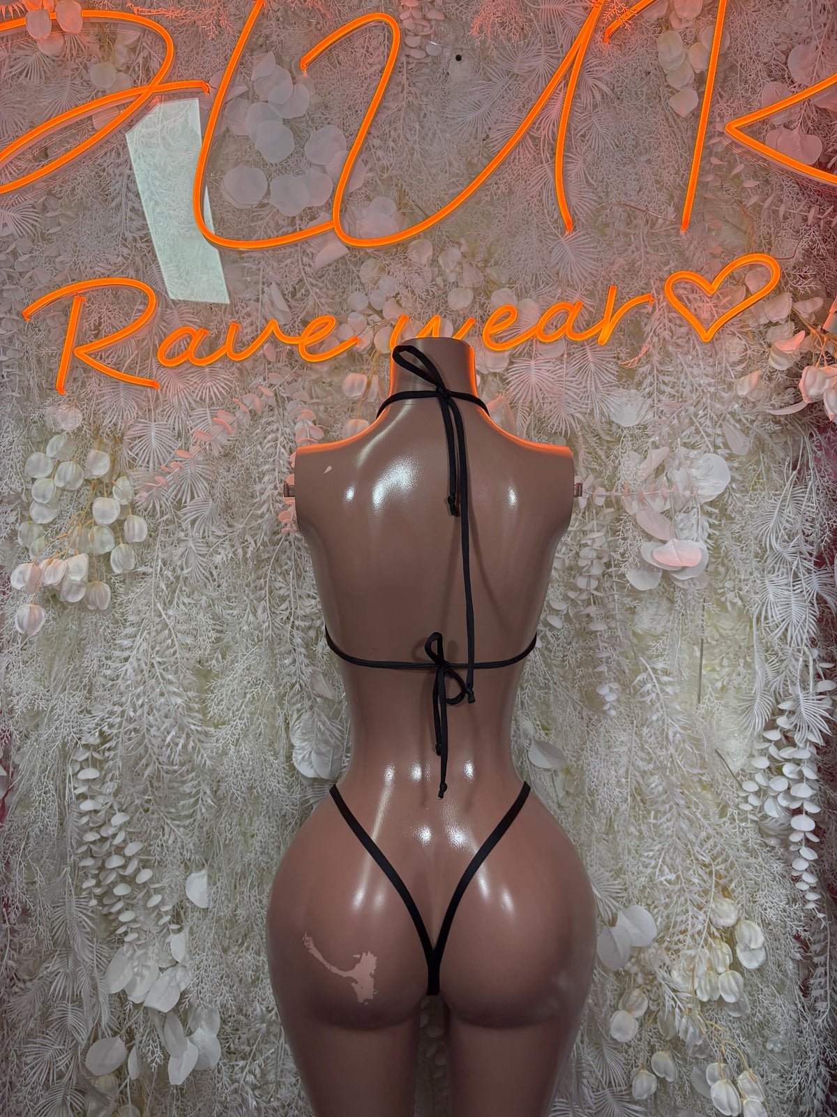 Black Bikini Two-Piece Set Beach Swimwear Rave Oufit– Exotic Dance & Rave wear Clothing - image 2