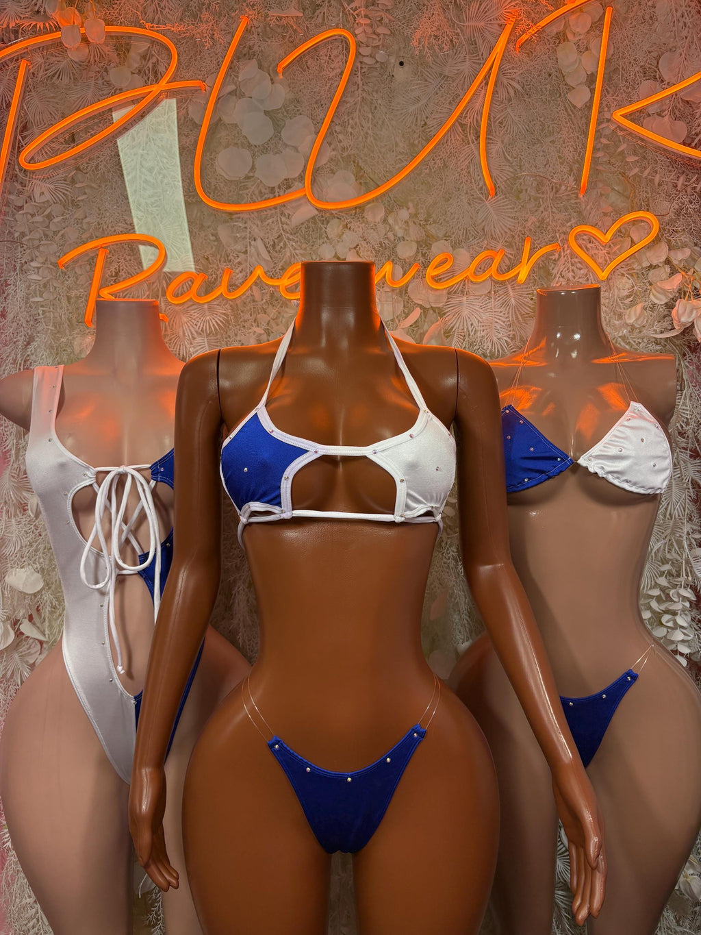 El Salvador Flag Bikini Women | Salvadoran Pride Two-Piece Swimsuit, Festival Rave Outfit - image 3