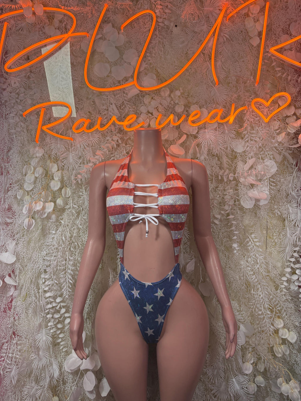 USA Flag Bodysuit – Bartender One Piece Costume Summer Independence Day Outfit