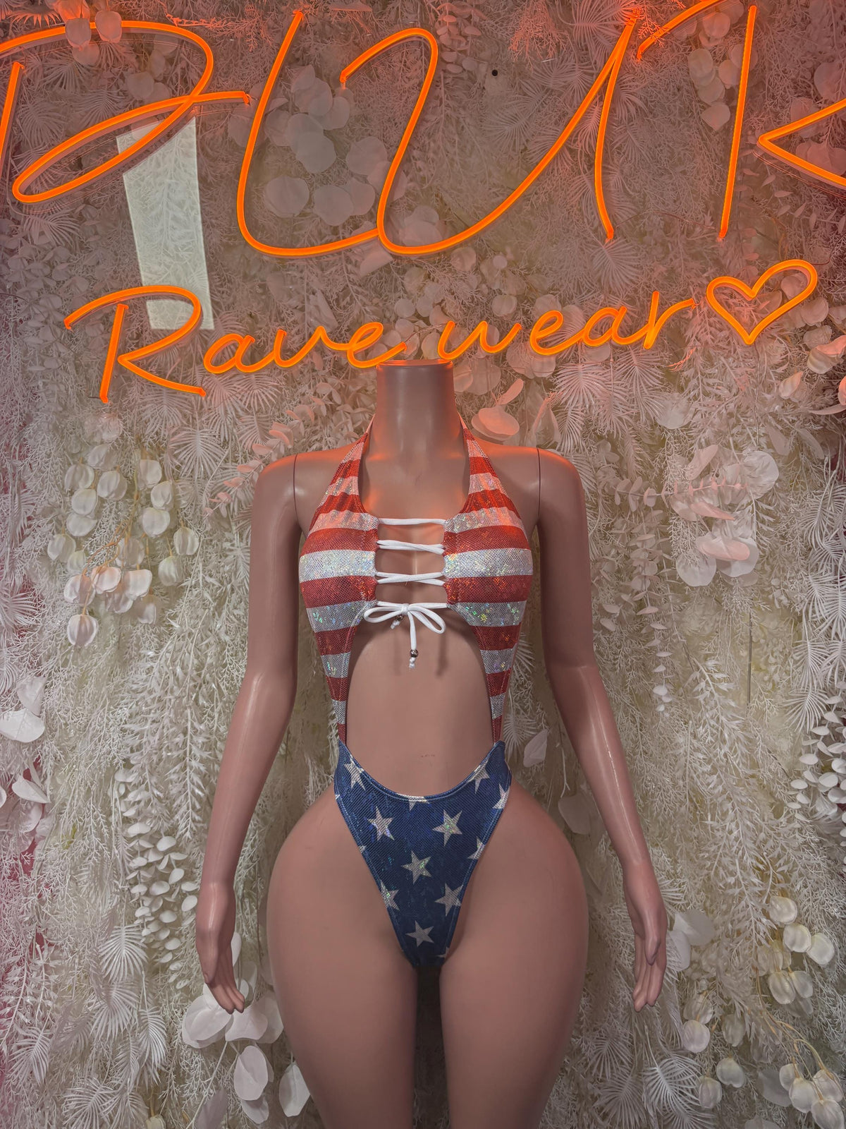 USA Flag Bodysuit – Bartender One Piece Costume Summer Independence Day Outfit